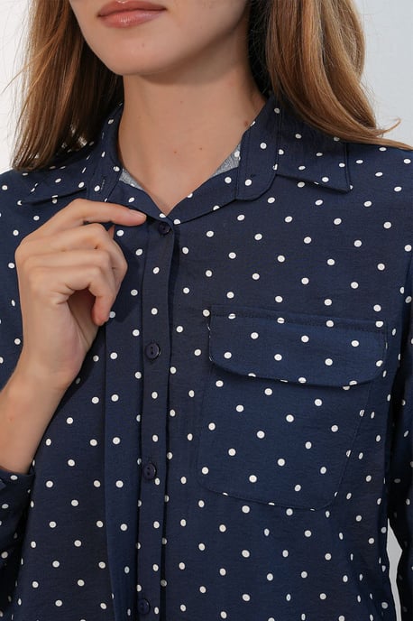 Oversized Gestipte Geweven Shirt - Image 5