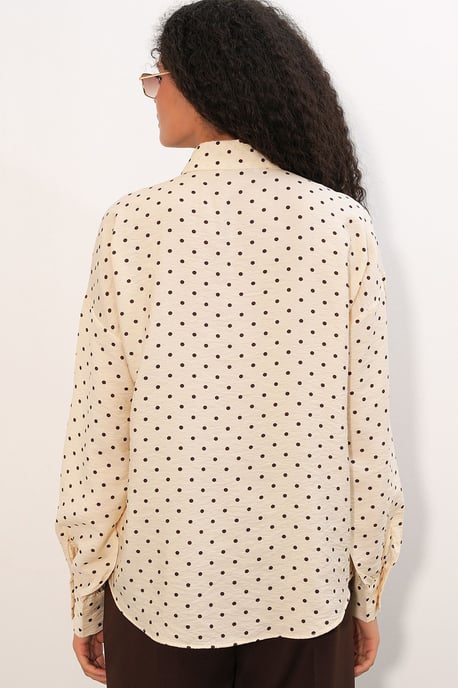 Överdimensionerad Polkadot Crepe Skjorta - Image 6