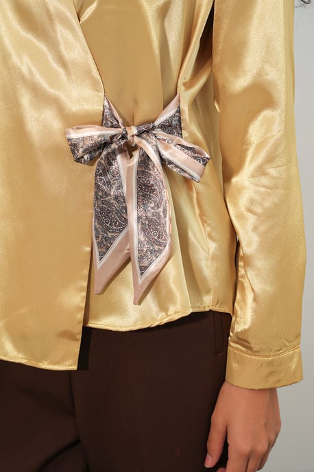 Dames Satijnen Strikshirt - Image 5