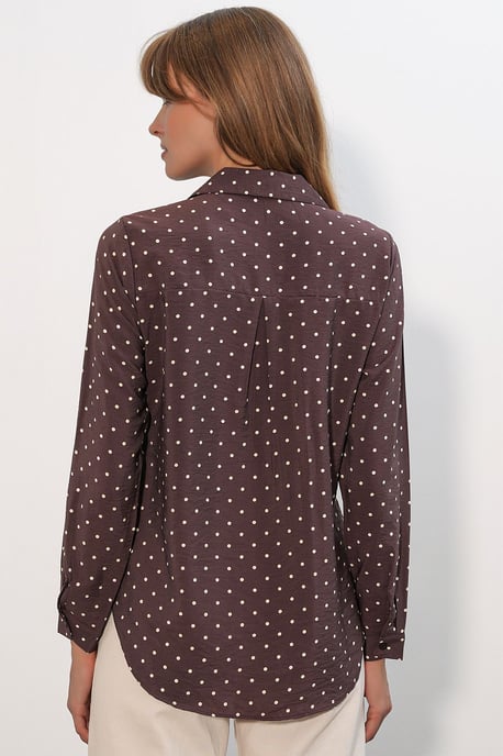 Overmaatse Gepunte Dots Geweven Shirt - Image 5
