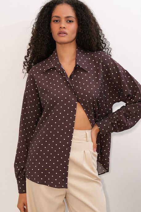 Oversized Polkadot Crêpe Shirt - Image 3