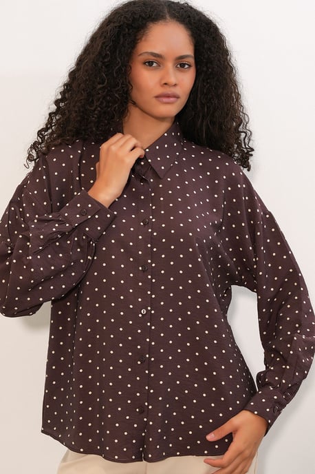Oversized Polkadot Crêpe Shirt - Image 4