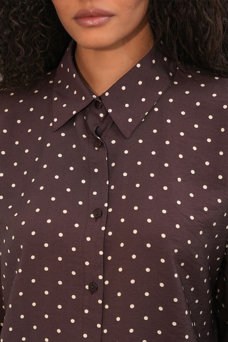 Oversized Polkadot Crêpe Shirt - Image 5