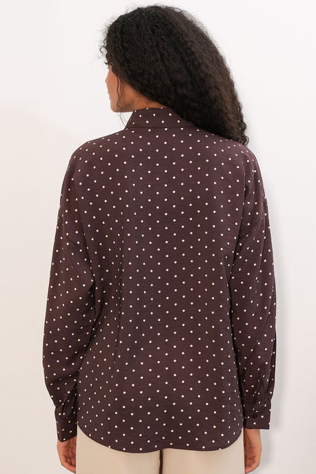Oversized Polkadot Crêpe Shirt - Image 6