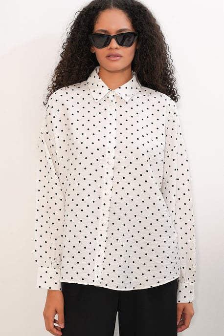 Oversized Polka Dot Crêpe Shirt - Image 4