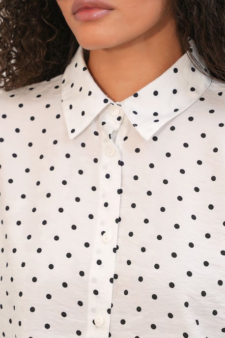 Oversized Polka Dot Crêpe Shirt - Image 5