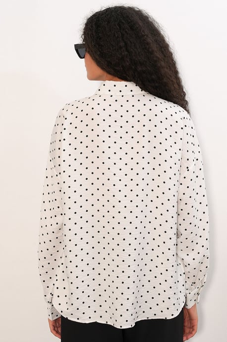 Oversized Polka Dot Crêpe Shirt - Image 6