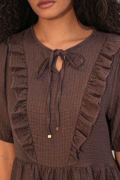Dames A-lijn Mini Smock Jurk - Image 5