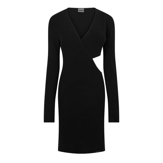 Hugo Dames/Dames Skelletty Mini-jurk met lange mouwen (Zwart) - Image 1