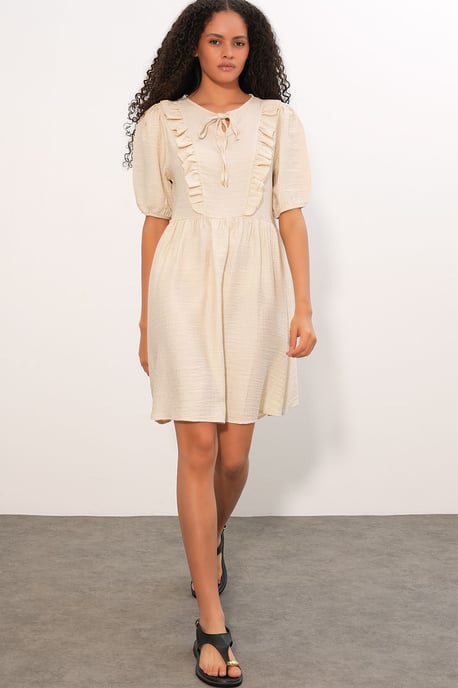Dames A-lijn Mini Smock Jurk - Image 2