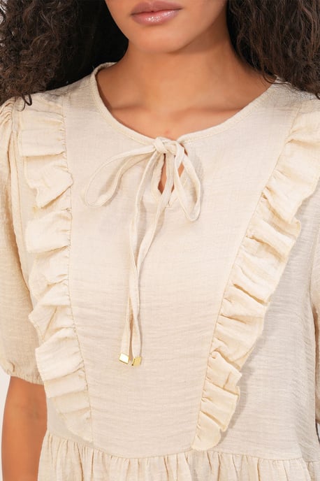 Dames A-lijn Mini Smock Jurk - Image 5