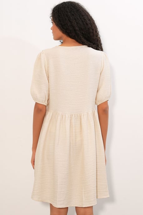 Dames A-lijn Mini Smock Jurk - Image 6