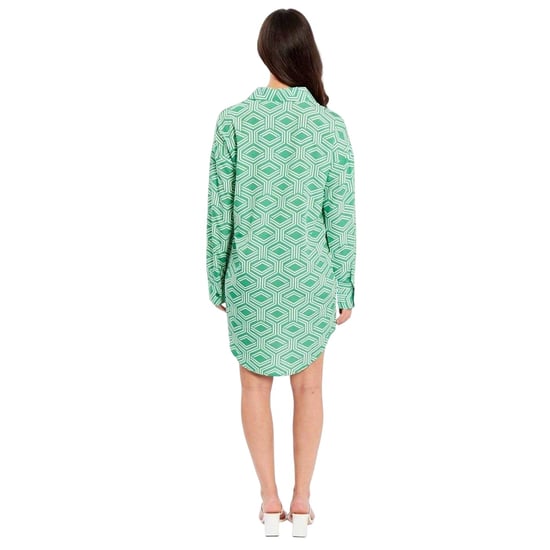 Influence Dames/Dames Geometrische Jurk Met Lange Mouwen (Groen) - Image 2