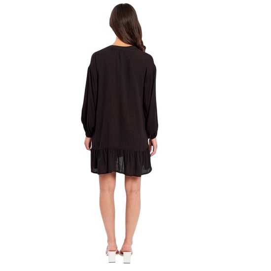 Influence Dames/Dames V Hals Mini Jurk met Lange Mouwen (Zwart) - Image 2