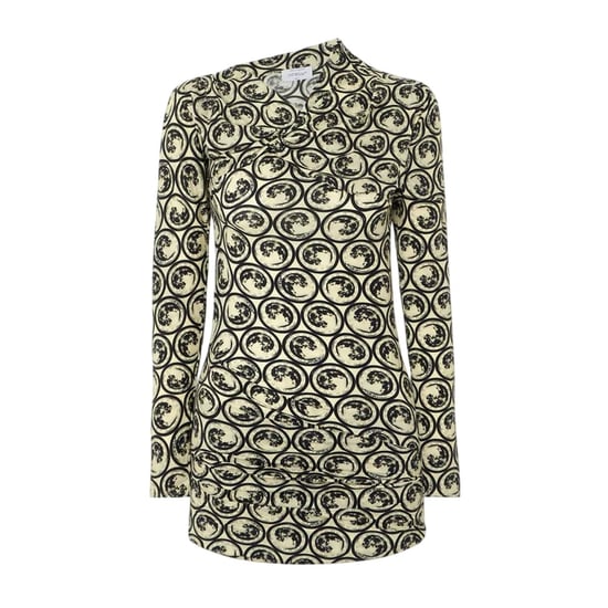Off White Dames/Dames Mini Jurk met Alles-Over Print (Wit/zwart afdrukken) - Image 2