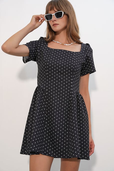 Polka Dot A-Line Mini Dress - Image 3
