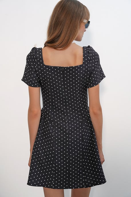 Polka Dot A-Line Mini Dress - Image 6