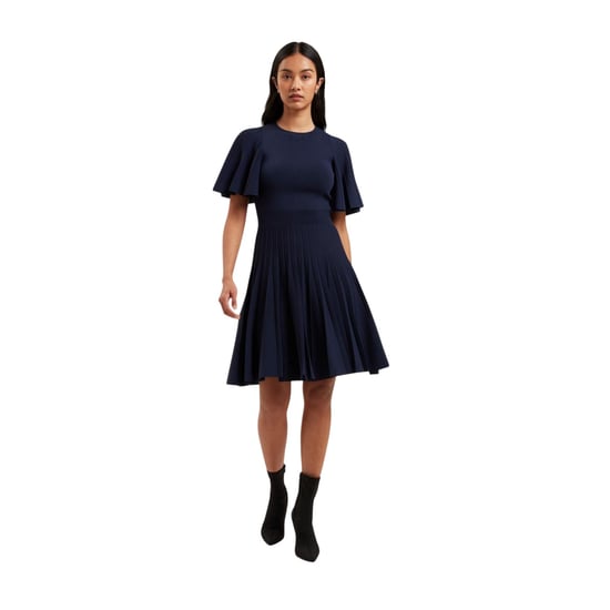 Ted Baker Womens/Ladies Knitted Crew Neck Flutter Skater Dress (Navy) - Image 1