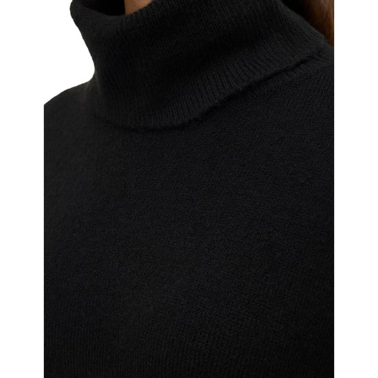 Vero Moda Gebreide jurk met col voor dames (Zwart) - Image 3