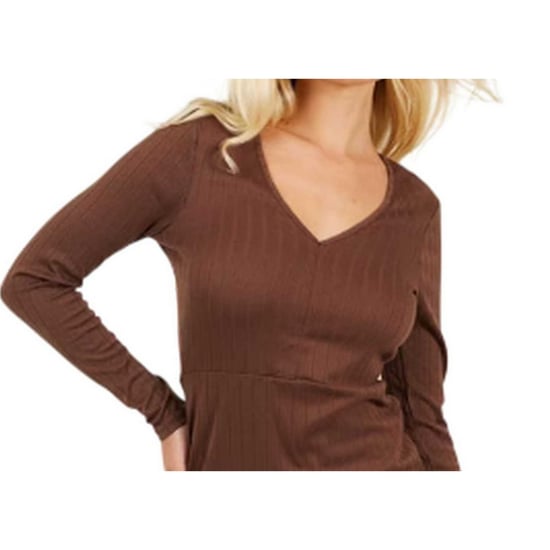 Brave Soul Mini-jurk met lange mouwen voor dames (Taupe) - Image 3