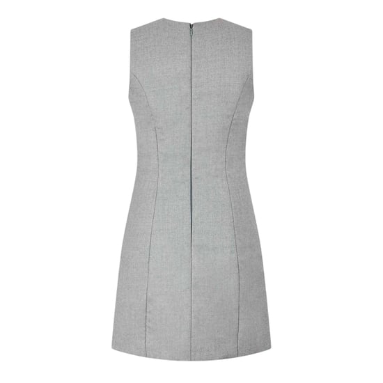 Off White Dames/Dames Wollen Mouwloze Mini Jurk (Grijs) - Image 2