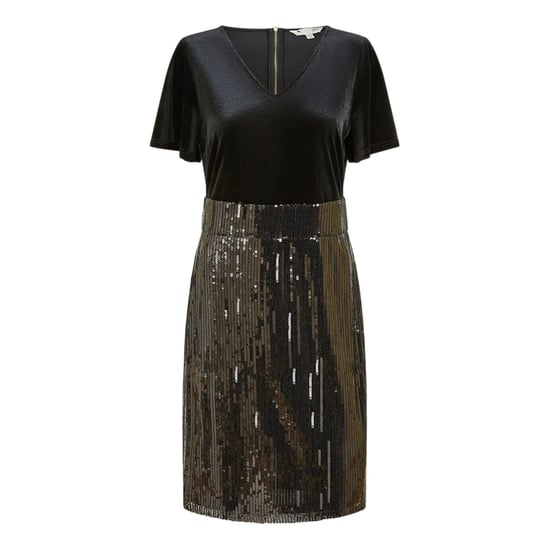 Yumi Womens/Ladies Sequin Velvet Bodycon Dress (Black) - Image 2