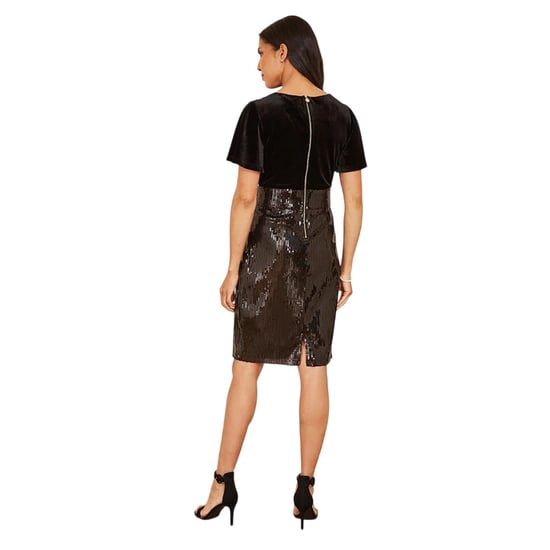 Yumi Womens/Ladies Sequin Velvet Bodycon Dress (Black) - Image 3