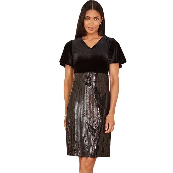 Yumi Womens/Ladies Sequin Velvet Bodycon Dress (Black) - Image 4