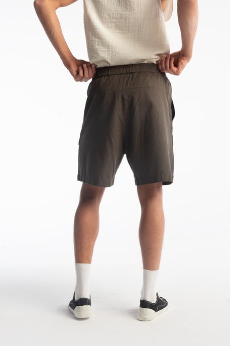 Regular Fit Linnenmix Trekkoord Taille Shorts - Image 4