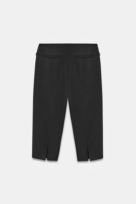 High-waist Straight Capri Shorts With Slit - Image 6