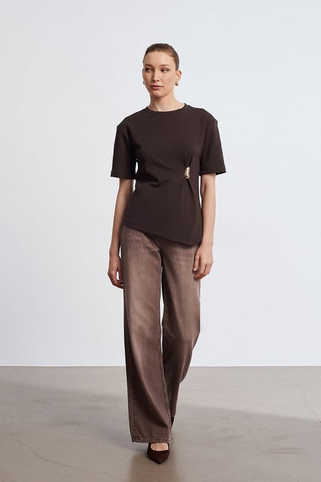 Dames T-shirt met ronde hals en korte mouwen - Image 1