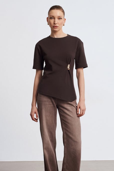 Dames T-shirt met ronde hals en korte mouwen - Image 4