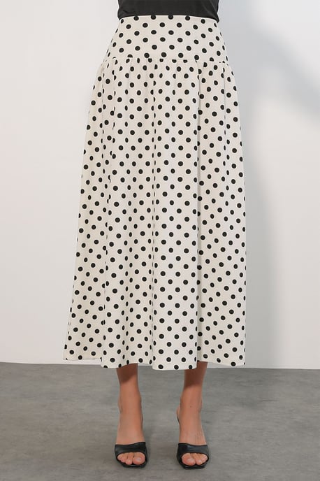 Hoge taille polkadot maxi rok - Image 2