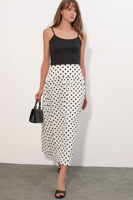 Hoge taille polkadot maxi rok - Image 3