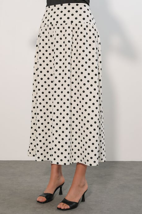 Hoge taille polkadot maxi rok - Image 4
