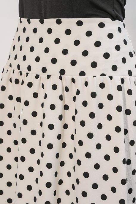 Hoge taille polkadot maxi rok - Image 6
