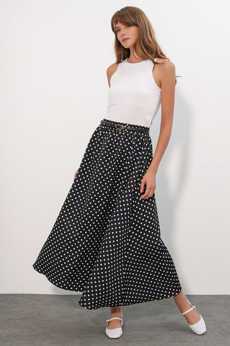 Hoge Taille Polka Dot Maxi Rok - Image 1