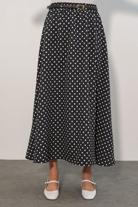 Hoge Taille Polka Dot Maxi Rok - Image 2