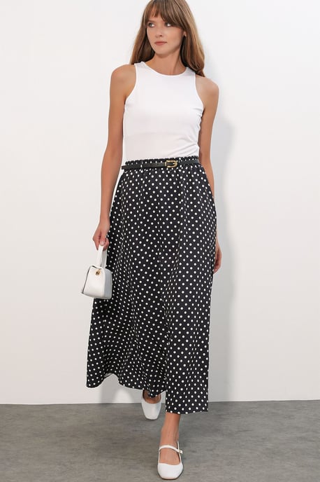Hoge Taille Polka Dot Maxi Rok - Image 3