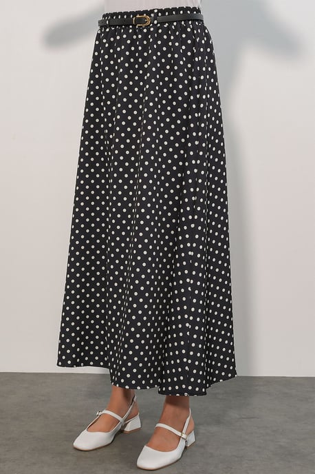 Hoge Taille Polka Dot Maxi Rok - Image 4