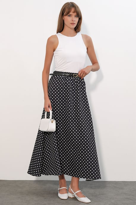 Hoge Taille Polka Dot Maxi Rok - Image 5