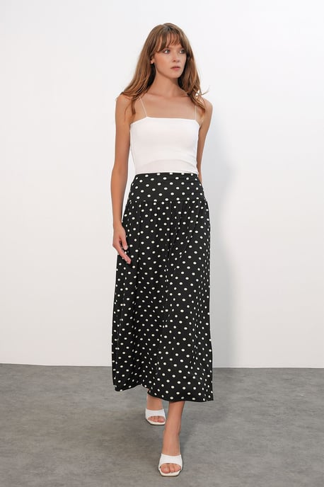 Hoge Taille Polkadot Maxi Rok - Image 3