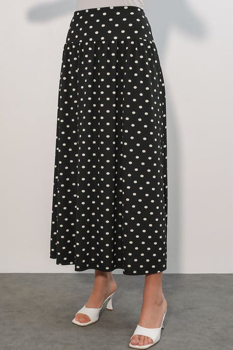 Hoge Taille Polkadot Maxi Rok - Image 4