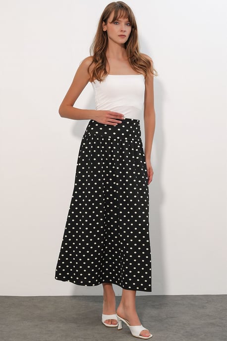 Hoge Taille Polkadot Maxi Rok - Image 5