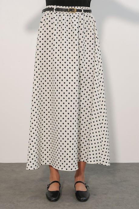 Hoge Taille Polkadot Maxi Rok - Image 2