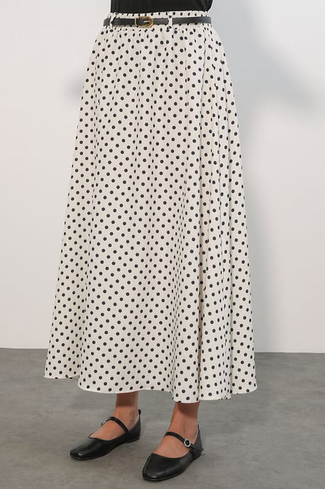 Hoge Taille Polkadot Maxi Rok - Image 4
