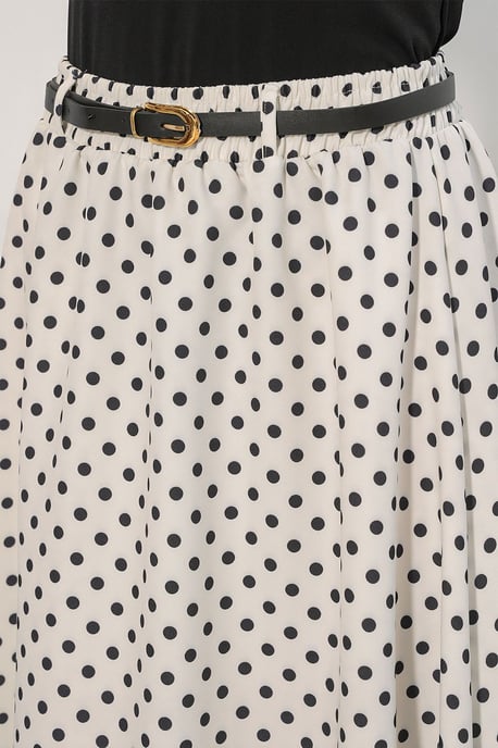 Hoge Taille Polkadot Maxi Rok - Image 6