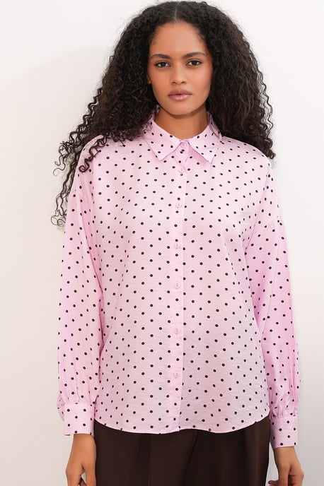 Oversized Polka Dot Crêpe Shirt - Image 3