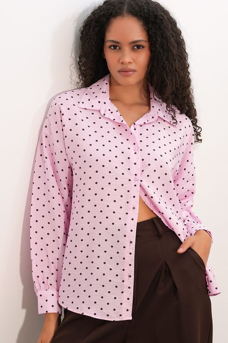 Oversized Polka Dot Crêpe Shirt - Image 4