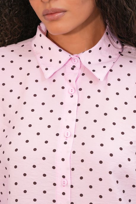 Oversized Polka Dot Crêpe Shirt - Image 5